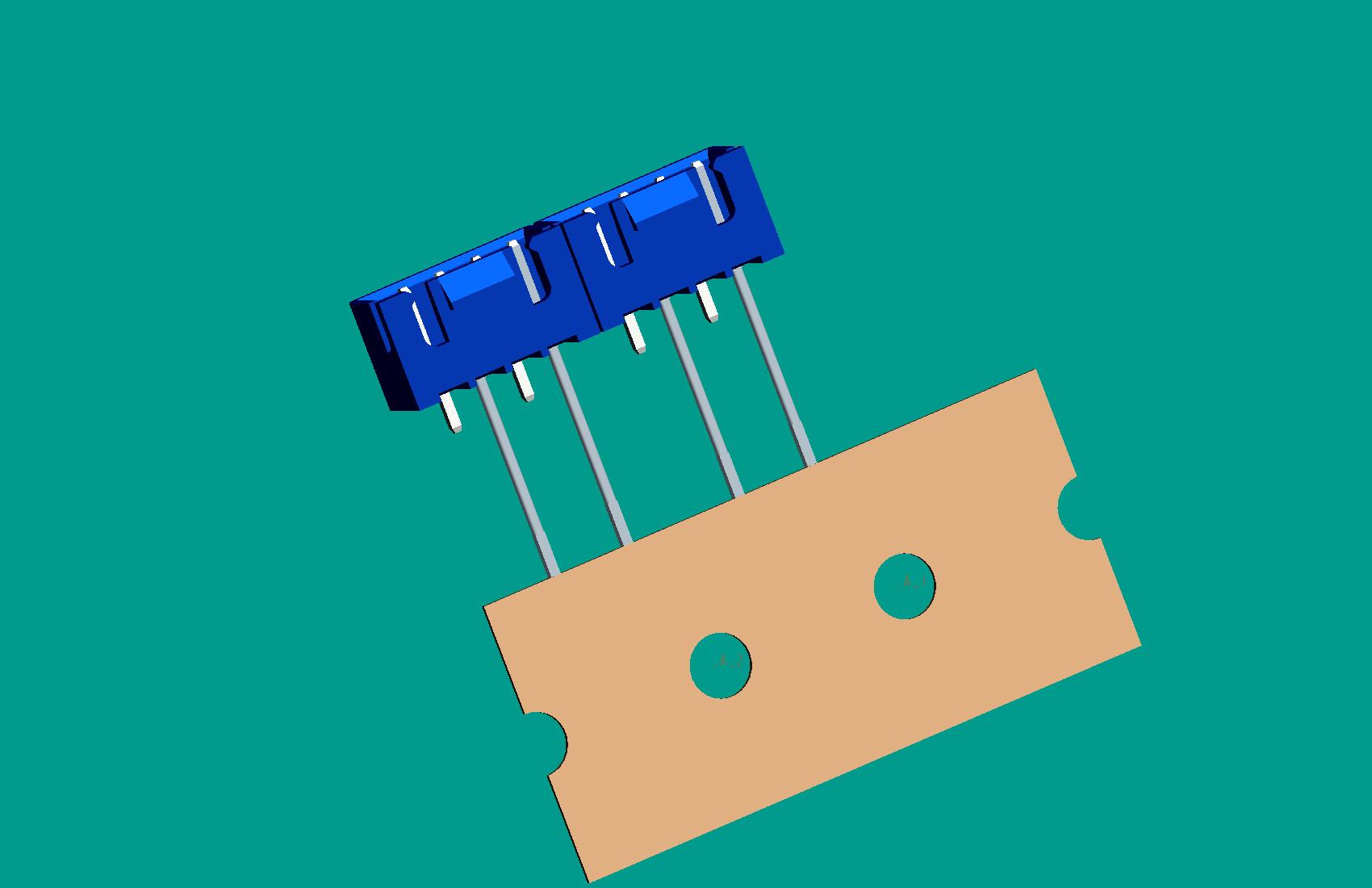 XH-4A(帶扣)立式針座藍(lán)色/編帶(步距12.7,1、3長(zhǎng)針，反向，10mm，短針外漏長(zhǎng)2.5mm)高灼熱絲