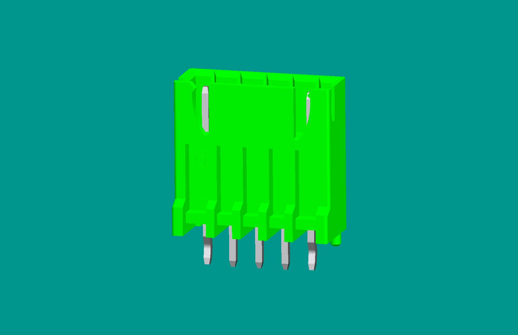 XH灌膠型針座5位綠色-高灼熱絲