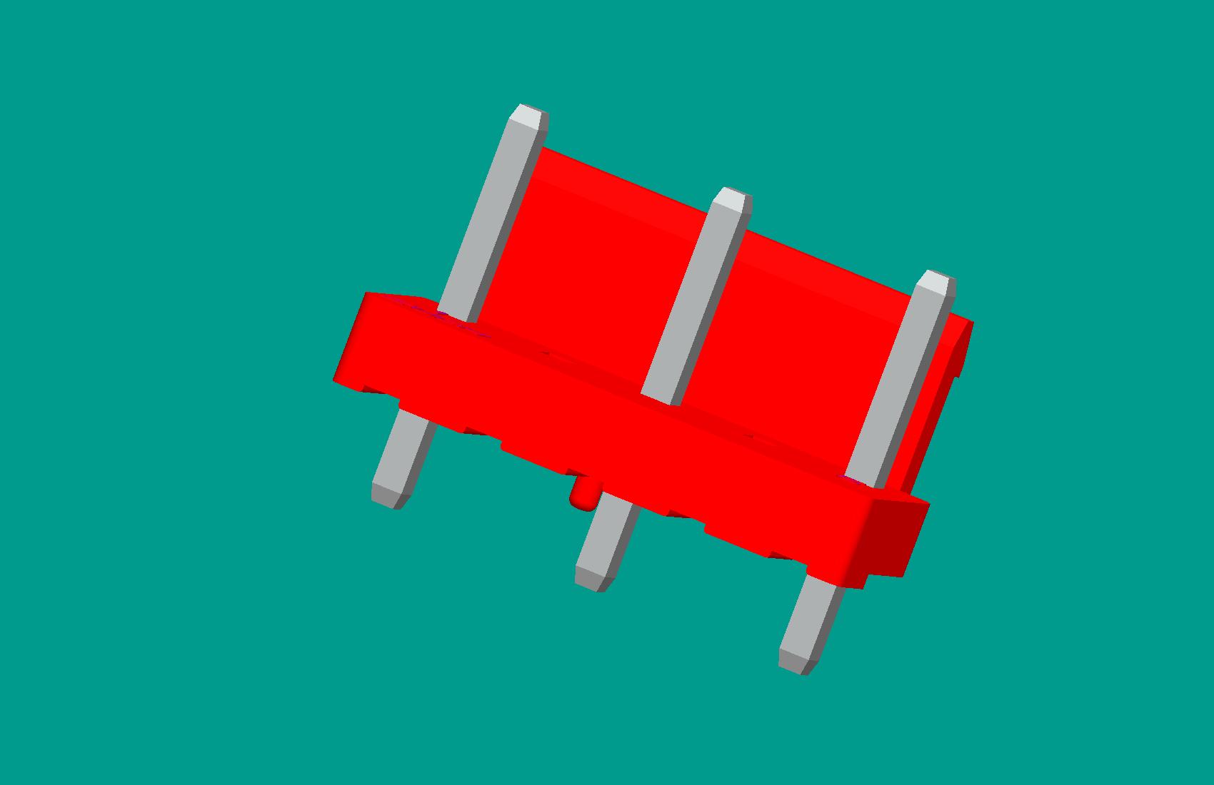 VH-5A3D1（半包防呆柱D1型）立式針座紅色/高灼熱絲(缺第2、4針)