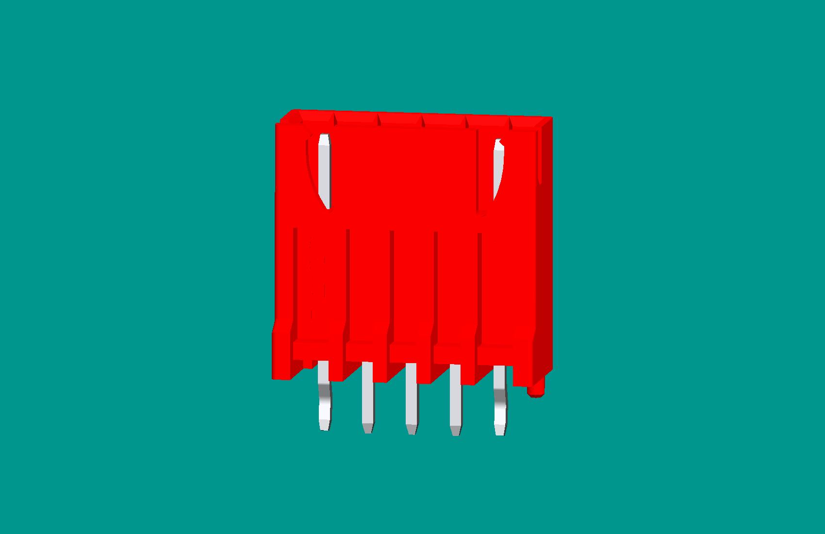 XH灌膠型針座(B型)5位紅色-高灼熱絲